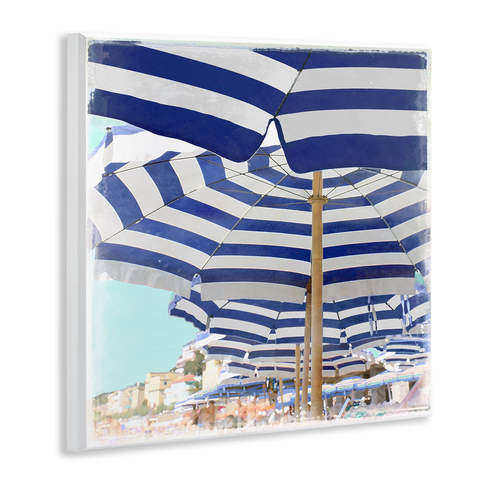 Stupell Industries Under Beach Umbrellas Nautical & Beach Painting Unframed Art Print Wall Art, 12 x 12