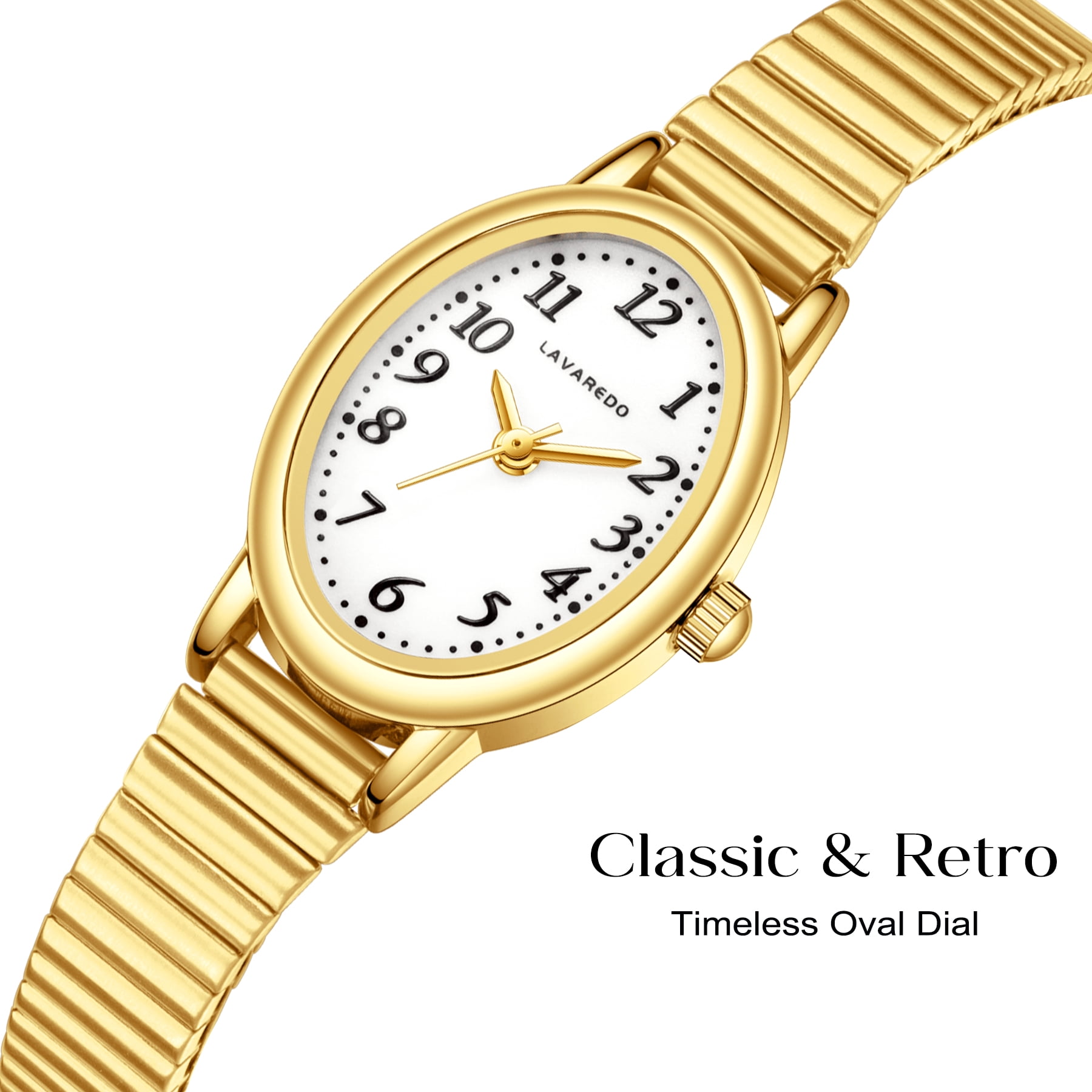 Watches for Women Easy Read Ladies Quartz Wrist Watch with Stainless Steel Expansion Band Waterproof Watch Gift for Woman -S Size