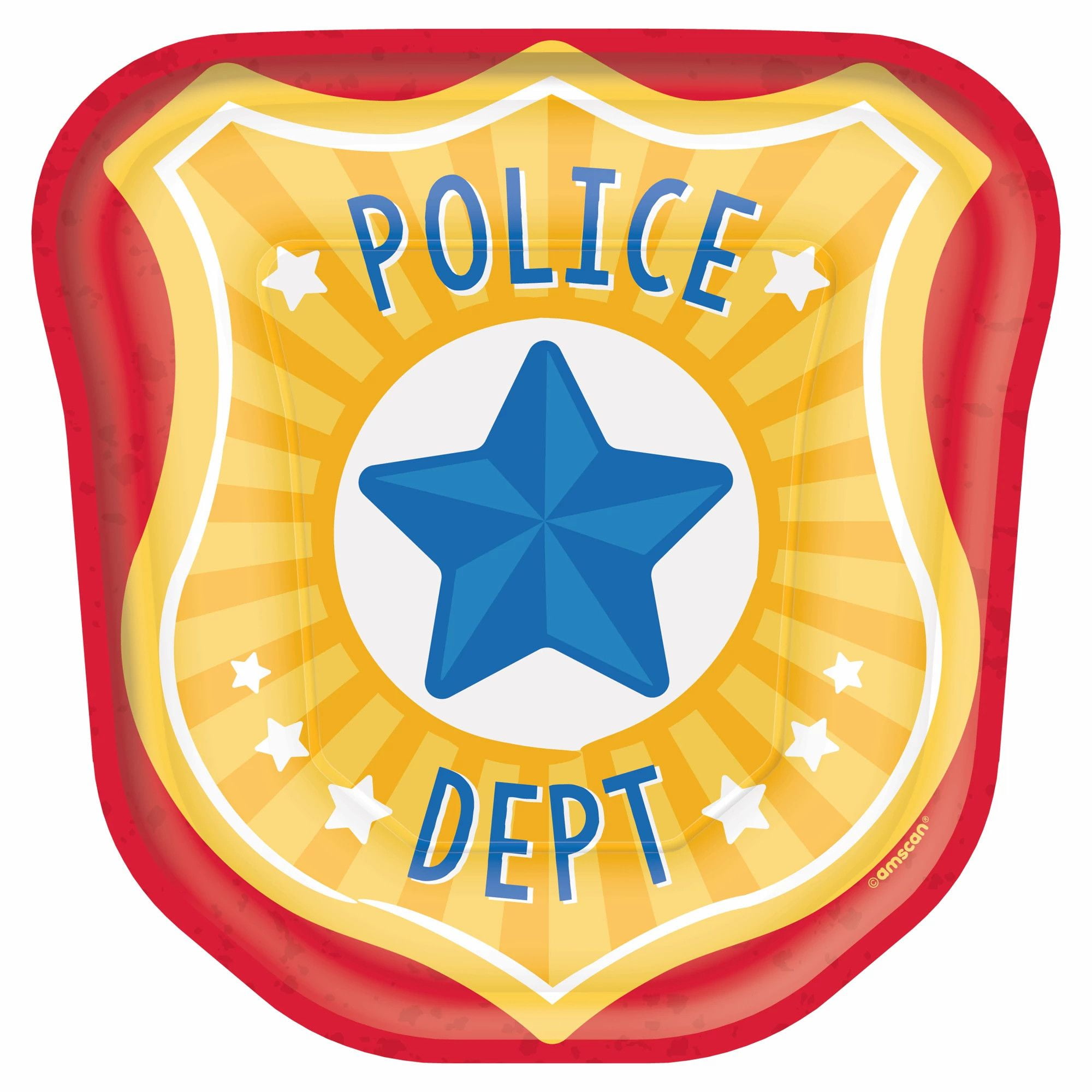 Rescue Vehicles 'First Responders' Police Badge Shaped Small Paper Plates  (8ct) 