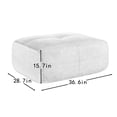 thumbnail image 3 of Corduroy Ottoman, Square Pouf Footstool, Plush Upholstered Floor Cushion for Living Room Bedroom, Modern Accent Seat (Green), 3 of 5