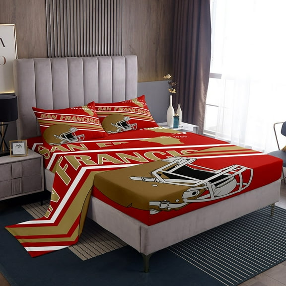 Erosebridal American Football Sheet Set Twin,Sport Theme Bedding Sets Twin Size,Ball Game Decor(San Francisco),Breathable,3pcs