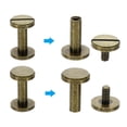 thumbnail image 4 of M4x12mm Chicago Screws, 50 Sets Brass Chicago Screw Slotted Binding Post Screw Rivets for Leather Belt Scrapbook Photo Albums, Bronze, 4 of 6