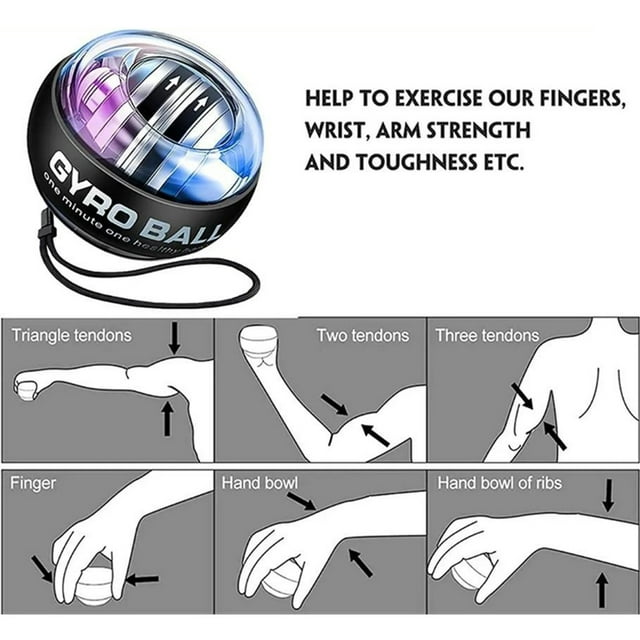 Wrist Power Hand Ball,Self Starting Wrist Ball Gyroscopic Power Wrist Ball Wrist Power Gyroscopic Ball Achieve More