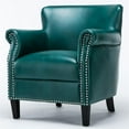 thumbnail image 2 of Home Square Faux Leather Club Accent Chair in Teal Green - Set of 2, 2 of 10