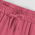 thumbnail image 7 of Yubnlvae Women's Cotton Linen Drawstring Pants - High Waist Wide Leg Trousers with Pockets - Bohemian Casual Palazzo Bottoms (S-XXXL) (Hot Pink | L), 7 of 7