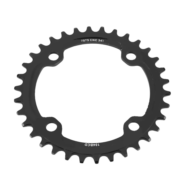 Piezas de reparación de plato de manivela simple de acero para bicicleta de montaña, 32/34/36/38T BCD 104 (negro 34T)