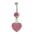 thumbnail image 1 of 14 gauge Beautifully Jeweled Heart Belly Button Ring, 1 of 2