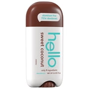 Hello Sweet Coconut Aluminum Free Deodorant, Shea Butter, Vegan, 2.6 oz Stick Deodorant