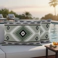 thumbnail image 4 of Sagge Green Boho Outdoor Waterproof Pillow Covers, Country Southwest Aztec Geometric Decorative Rectangle Throw Pillowcase Sofa Cushion Sham for Patio/Couch/Chair, 20"x12" 2 Pack, 4 of 8