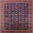 thumbnail image 1 of Ahgly Company Indoor Square Mid-Century Modern Plum Purple Oriental Area Rugs, 4' Square, 1 of 6