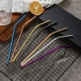 thumbnail image 3 of 6 Pack Metal Straws Stainless Steel Straws Reusable Drinking Rainbow Straws, 3 of 5