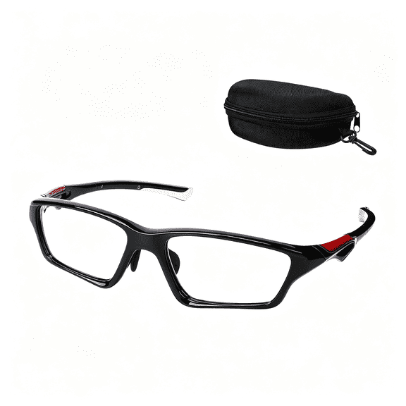 XUBIYM 1 Set Lensless Protective Glasses with Case Sport Goggles Compatible with Pickleball without Lenses Protective Eyewear Lensless Pickleball Glasses