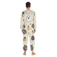 thumbnail image 4 of FORMRS Onesies Pajama for Adults Unisex Hoodie Winter Jumpsuit One Piece Sleepwear, Sizes S-2XL, Halloween Black Pumpkins, 4 of 7