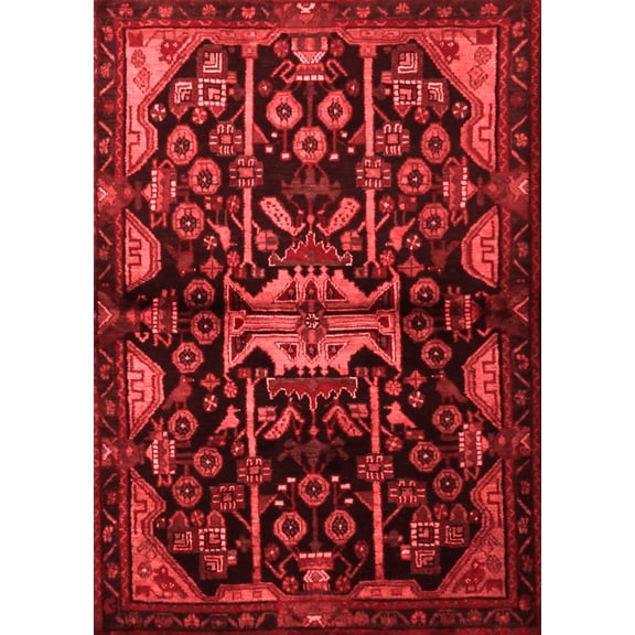 Ahgly Company Indoor Rectangle Persian Red Traditional Area Rugs, 5' x 7'
