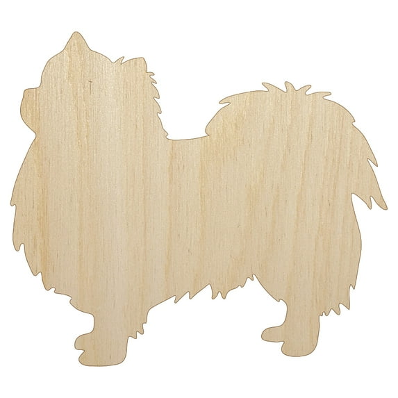 Long Coat Chihuahua Dog Solid Wood Shape Unfinished Piece Cutout Craft DIY Projects - 6.25 Inch Size - 1/4 Inch Thick