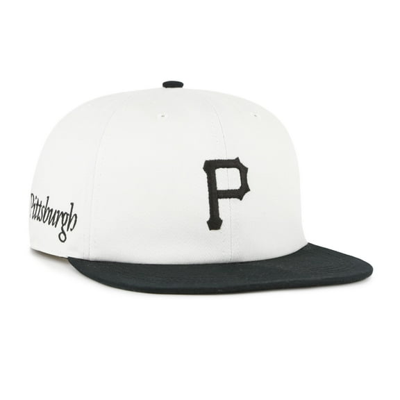 Men's '47 White/Black Pittsburgh Pirates Foundation Captain Snapback Hat