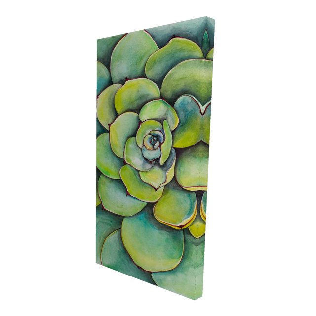 Plante Succulente Aquarelle - Toile 24"x48 Pouces - Impression à la Demande