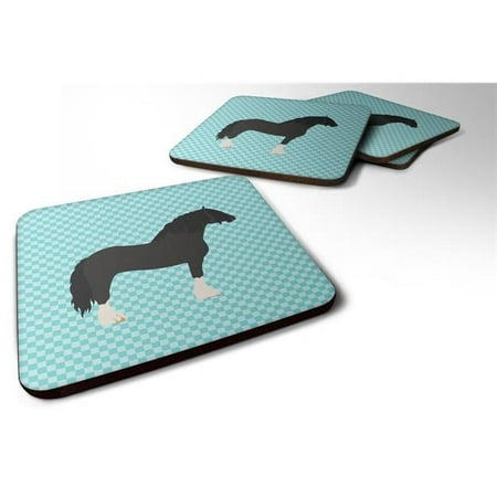 

Pomeranian Rogener Goose Blue Check Foam Coaster - Set of 4