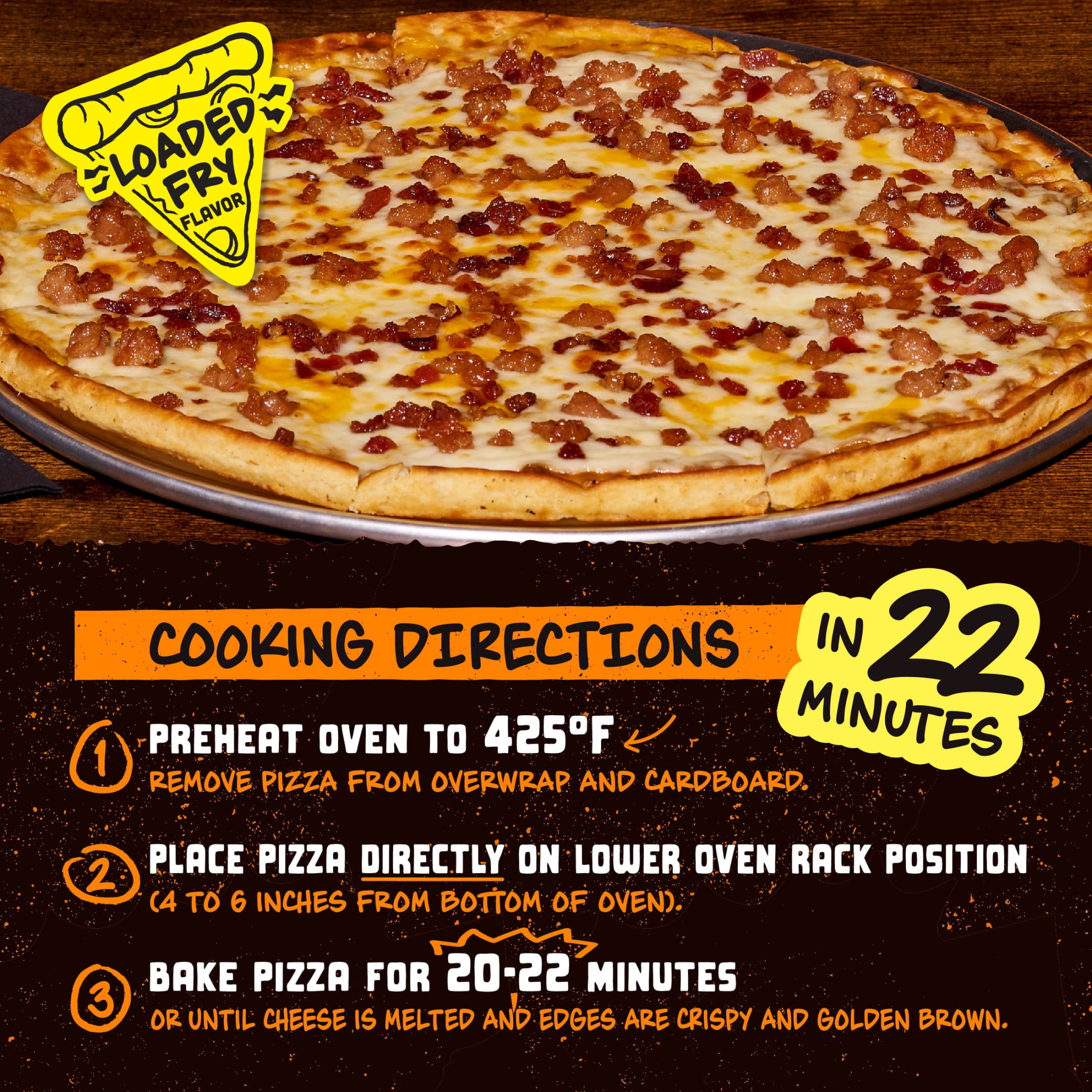Tombstone French Fry Style Crust, Loaded Bacon Cheddar Cheese, Gluten Free Frozen Pizza, 18.1 oz (Frozen)