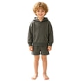 thumbnail image 3 of TOWED22 Girls Boys Tracksuit Sets Athletic Sweatsuits Hooded Sweatshirt and Jogger Shorts Outfits 2 Piece Sets For Kid,Grey,2-3 Y, 3 of 5