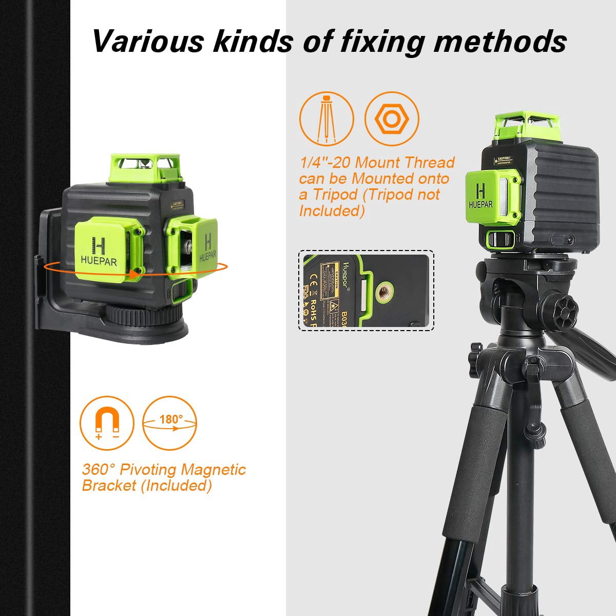 3D 12 Lines Self-leveling Laser Level, 200Ft Green Beam Cross Line Laser Levels Tool with Li-ion Battery, Type-C Charging Port and 360° Magnetic Pivoting Base