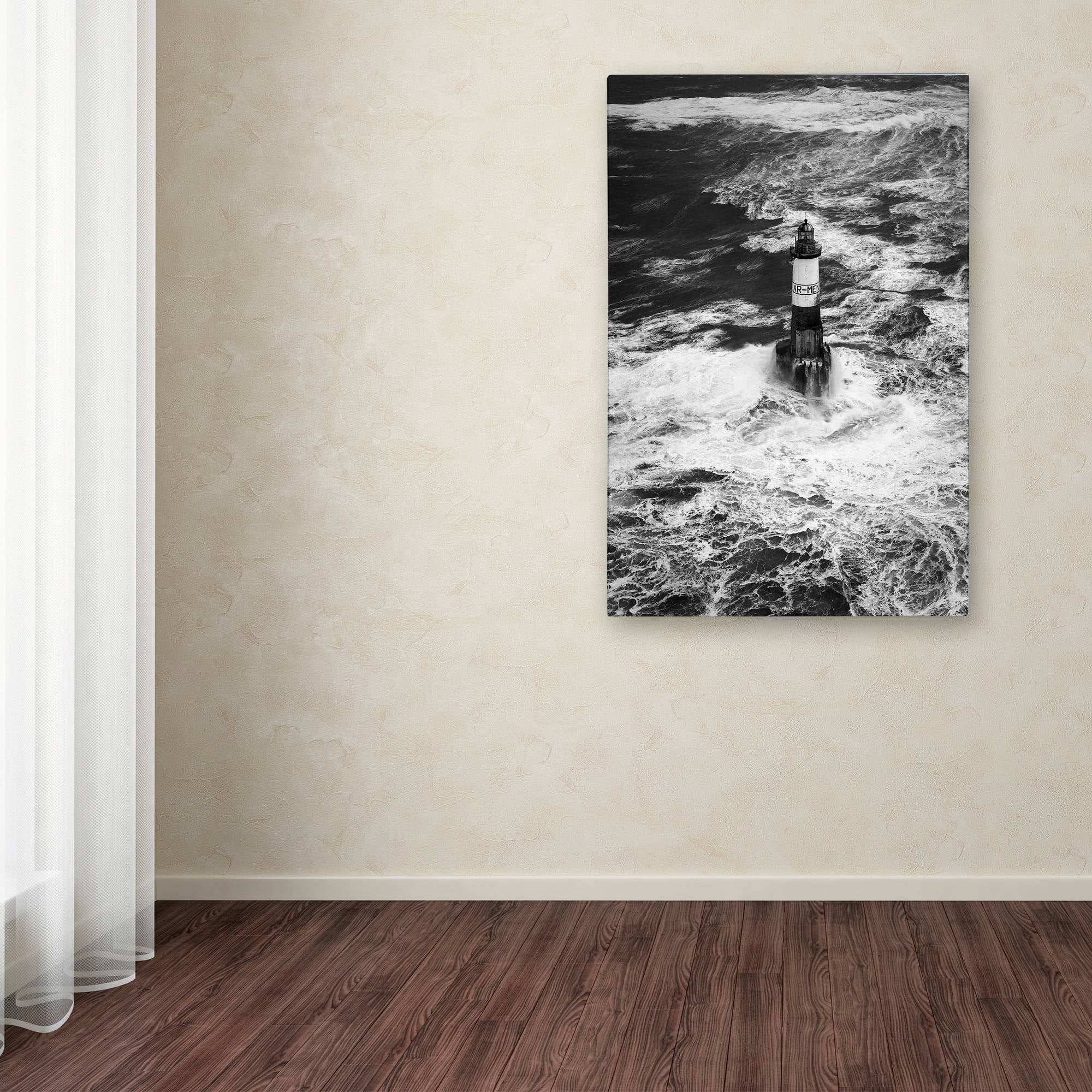 Trademark Fine Art "Armen Lighthouse Against Ruzica" Canvas Art by Mathieu Rivrin