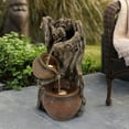 thumbnail image 3 of LuxenHome Brown Resin Tree Farmhouse Pots Outdoor Fountain with LED Lights, 3 of 7