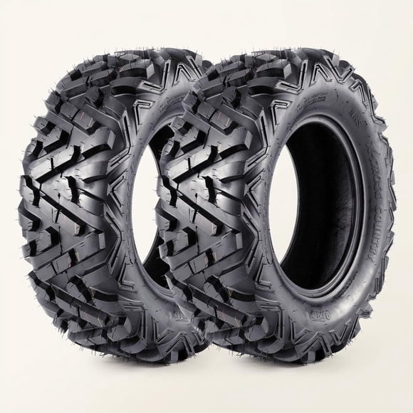 25x8-12 Heavy Duty ATV Tires (2-Pack, Black) - 6-Ply Tubeless All-Terrain for Trail, Mud & Snow - Fits Quads & UTVs