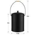 thumbnail image 6 of Amagabeli Ash Bucket with Lid Outdoor and Indoor Coal Bucket for Fireplace Medium Fire Bucket Metal Ash Can for Grill Charcoal Bucket Essential Tools for Fireplace Fire Pit Wood Burning Stove Black, 6 of 8