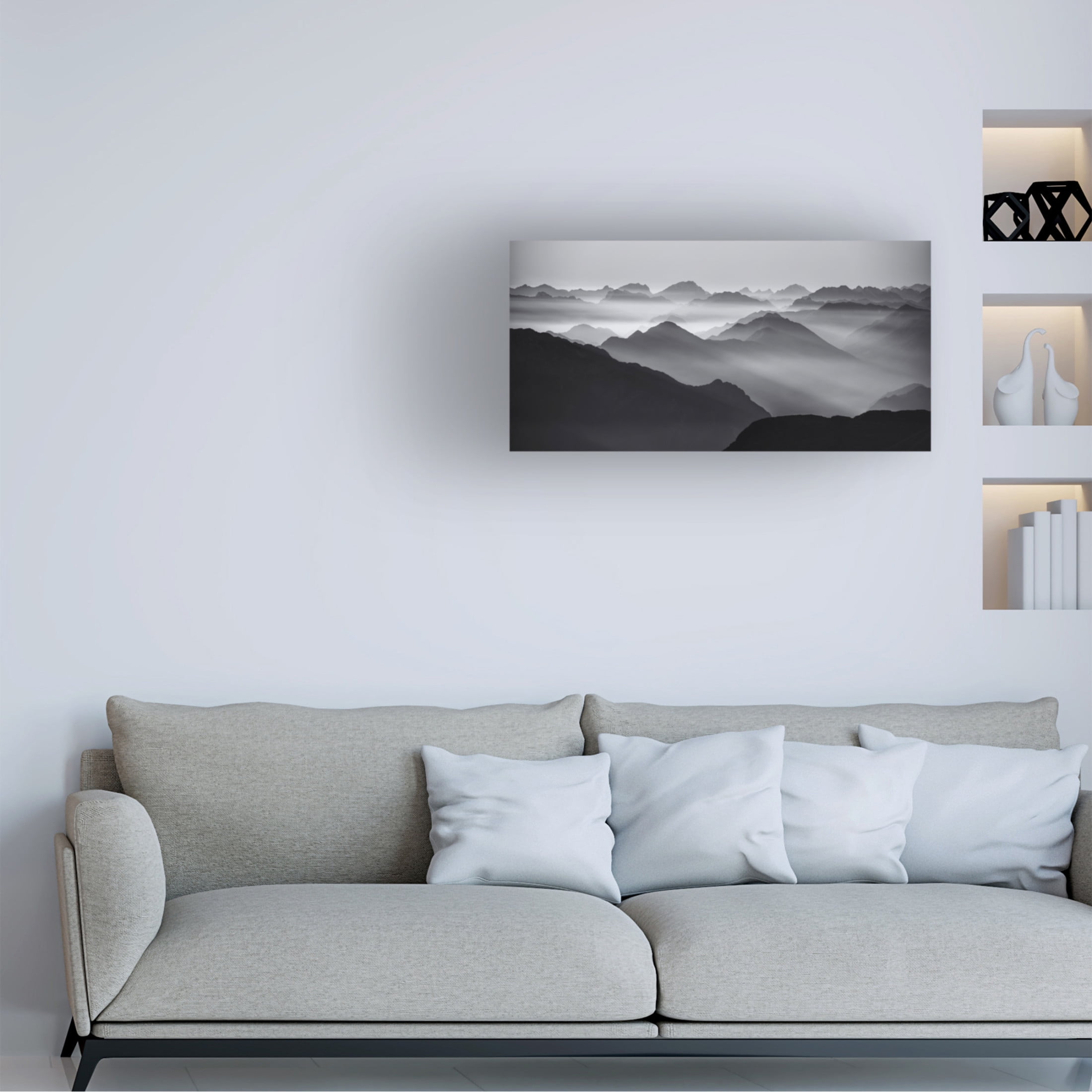 Canvas Wall Art - Ales Krivec 'Mountain Layers' Wall Art for Living Room, Bedroom, or Office Décor by Trademark Fine Art - 24 x 12 Inches