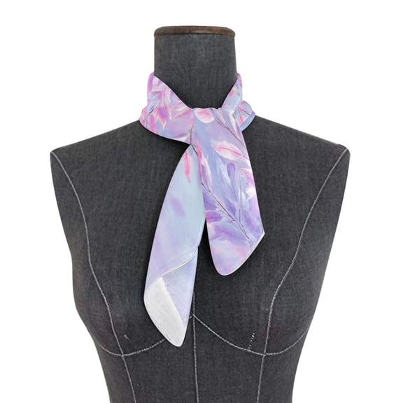 Square Scarf 24x24 Inch Lavender Cascade Leaves Silky Satin Sun Protection Neck Scarf for Women Multi-Purpose Head Wrap Bandana for Hair Bag Decoration
