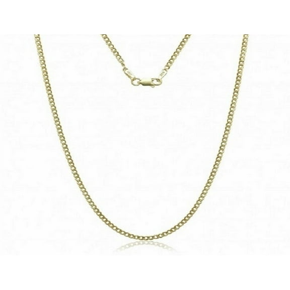 RM 14K Solid Yellow Gold Cuban Chain Necklace 2.4MM 16" 18" 20" 22" 24" 26" 28" 30- 24''