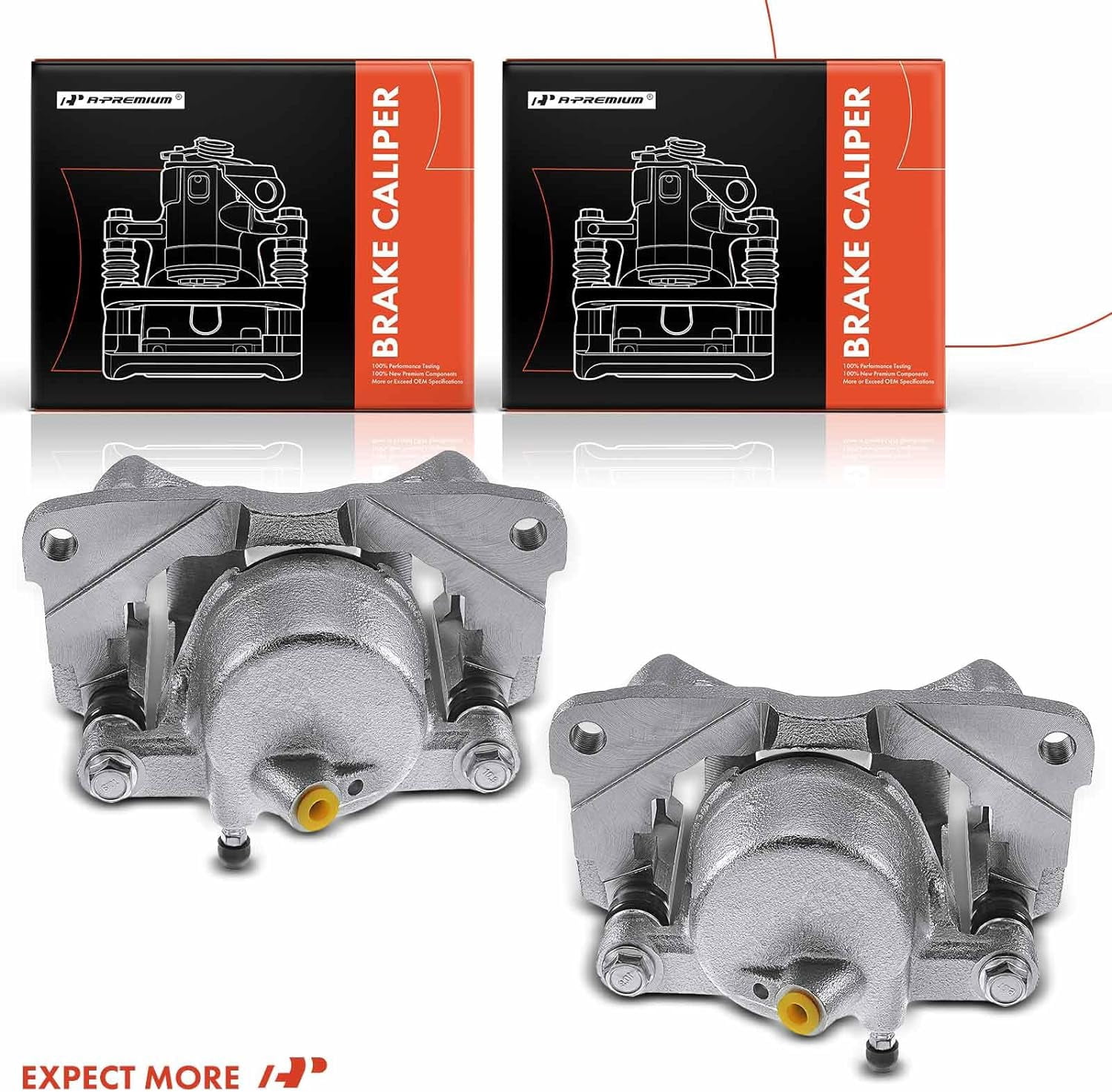 A-Premium Front Brake Caliper Set For Toyota RAV4 2001-2005 - 2-Piece Driver & Passenger Side With Brackets