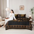 thumbnail image 5 of Manfei Rustic Wolf Checkered 7-Piece Twin Bedding,Classic Pine Plaid Bedding Comforter Set,Brown,Black Reversible, 5 of 7