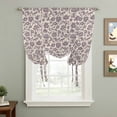 thumbnail image 2 of Purple Floral Balloon Curtains for Windows, Bedroom Curtains 54 Inch Length, Spring Plants Flowers Vintage Rustic Tie Up Curtains Panels Thermal Insulated Bathroom Curtains Window 42"x54", 2 of 8