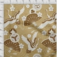 thumbnail image 4 of oneOone Polyester Spandex Light Brown Fabric Asian Japanese Pattern Sewing Material Print Fabric By The Yard 56 Inch Wide, 4 of 5