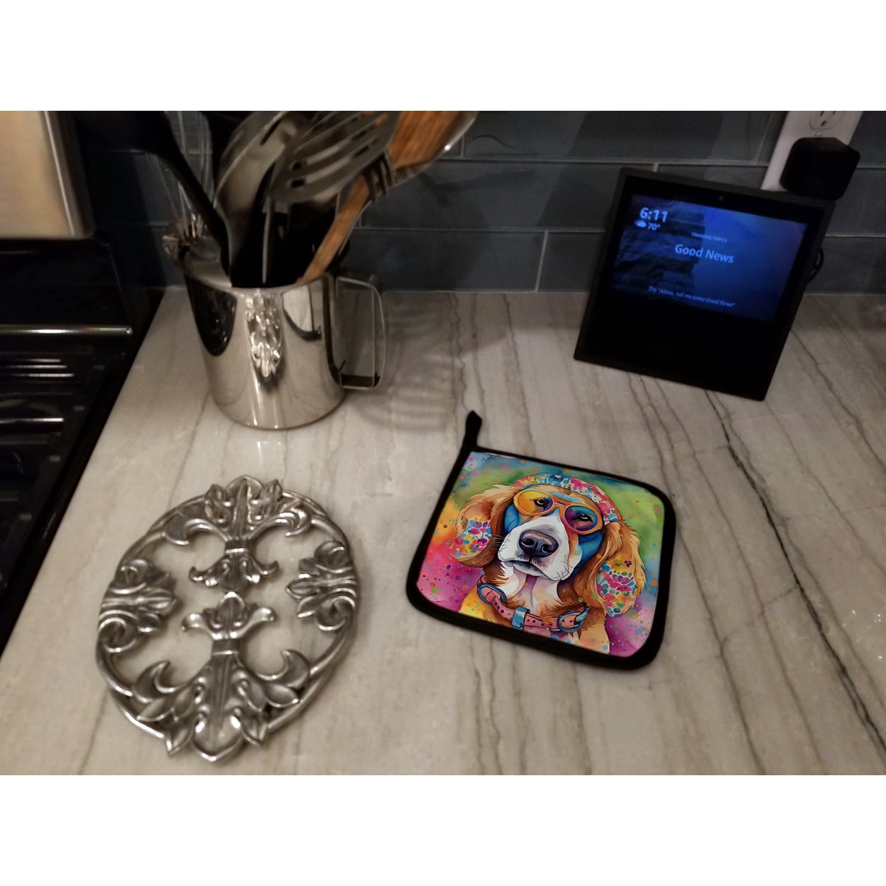 Hippie Dawg Pair of Pot Holders
