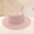 thumbnail image 2 of Dome Retro Straw Hat, French Style Top Hat, Casual Outdoor Sun Cap, Lightweight Breathable Solid Color Headwear for Outing Leisure Vacation Travel Simple Elegant Fashion Headgear,Light Pink, 2 of 8