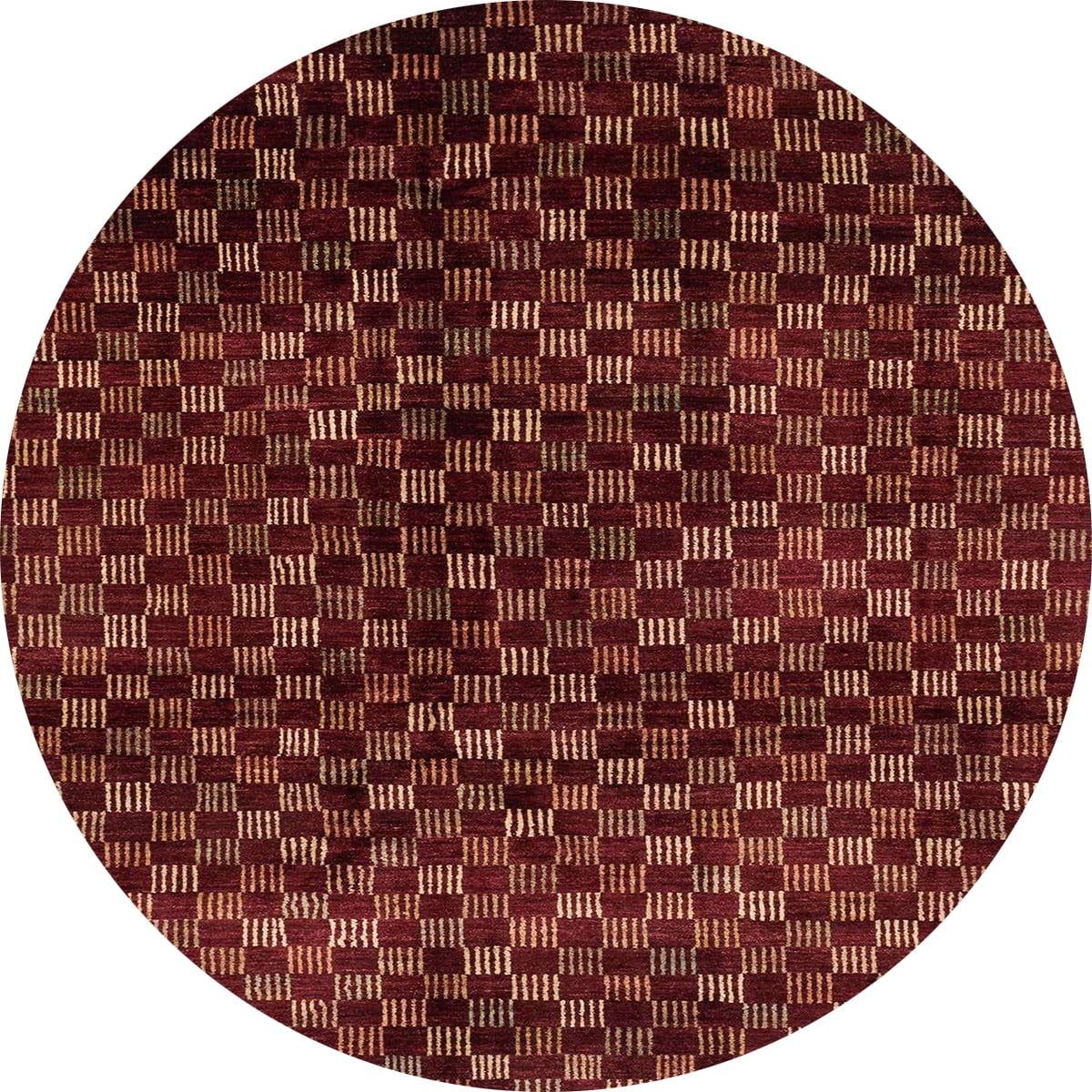 Ahgly Company Machine Washable Indoor Round Abstract Chestnut Red Area ...