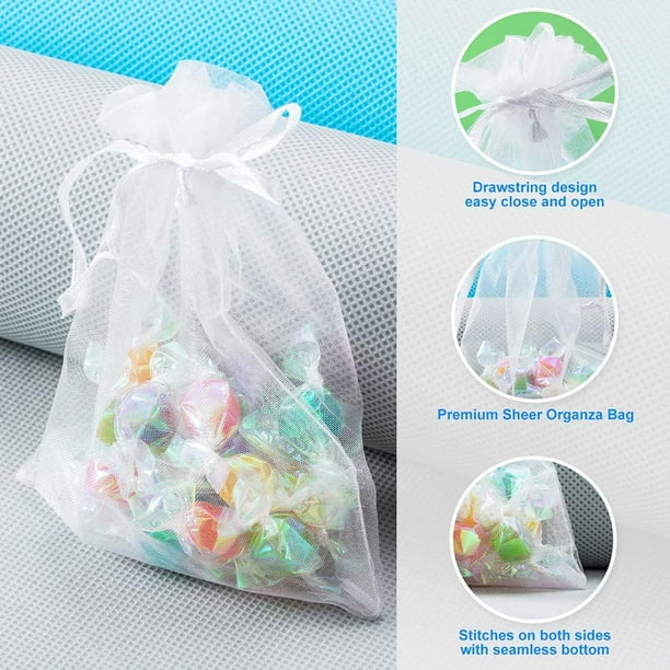 Casewin 100pcs Organza Bags Organza Gift Bags Small Bags For Jewelry Drawstring drawstring Gift Bags small Mesh Bags Drawstring mesh Gift Bags Drawstr