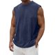 thumbnail image 1 of Summer Men's Solid Color Printed Sweat-absorbing Breathable Shoulder Expanding Sleeveless Vest S, 1 of 5
