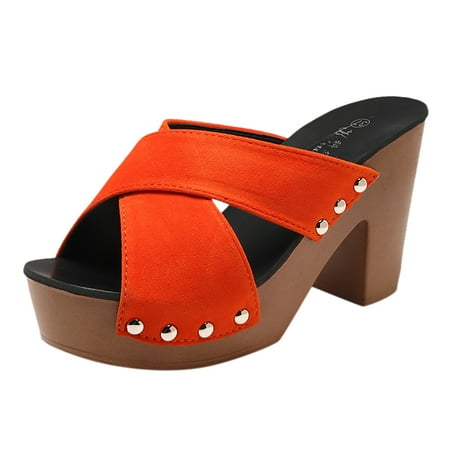 

ZAROYEAX Fashion Spring and Summer Women Sandals Thick Sole High Heel Heel Solid Color Fish Mouth Open Toe Breathable Comfortable Casual Style