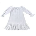 thumbnail image 1 of Kids Baby Girl Princess Party Cotton Dress Long Sleeve Ruffle Nightgown, 1 of 5