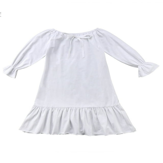 Robe de Fête en Coton pour Bébé Fille Princess à Manches Longues avec Volants