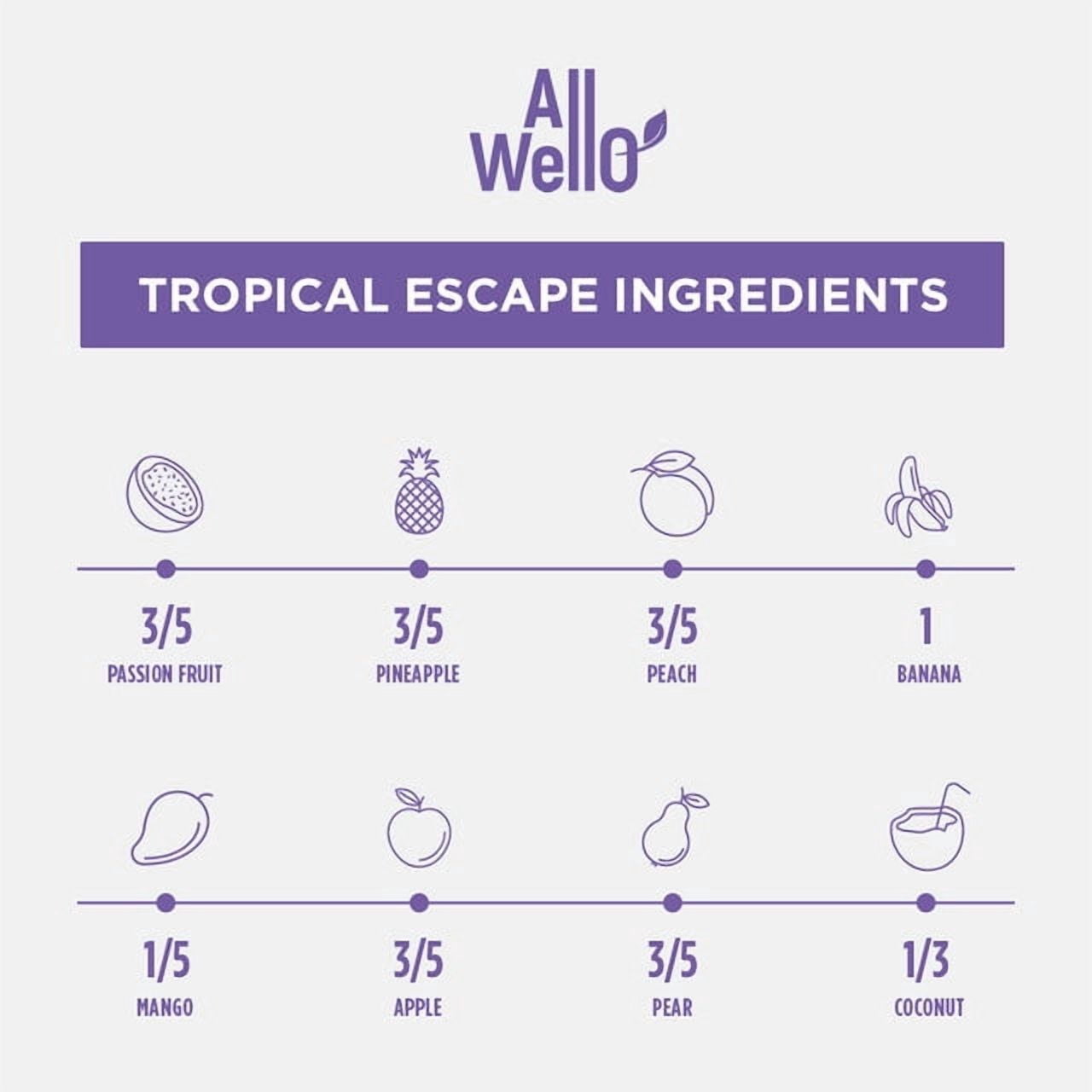 AllWellO Tropical Escape Organic Cold‑Pressed Juice, 11.1 fl oz, 12 Pack