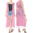 thumbnail image 3 of HAPPY BAY Women's Chiffon Summer Beach Open Front Lightweight Beachwear Duster Kimono Cardigan for Women M-L Hot PInk_AB881, 3 of 3
