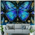 thumbnail image 4 of Shiartex  Blue Butterfly Tapestry Boho Floral Tapestries Botanical Moon Phase Tapestry Aesthetic Large Tapestry Teal Wall Tapestry for Bedroom Living Room Dorm Painting, 4 of 6