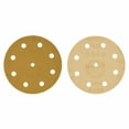 thumbnail image 2 of Dura-Gold Premium 5" Gold Sanding Discs - 120 Grit (Box of 50) - 9 Hole Pattern Dustless Hook & Loop Backing Sandpaper for DA Sanders, Aluminum Oxide Abrasive - Sand Auto Paint, Woodworking Wood, 2 of 4