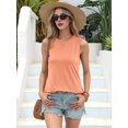 thumbnail image 6 of Women's Sleeveless Tank Tops T-Shirts Loose Crew Neck Basic Blouses Tunic for Casual Summer Orange M, 6 of 10