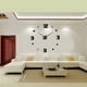 thumbnail image 4 of Naiovety Nuevo estilo 2019 Reloj de pared 3D Metal fresco Número simple Etiqueta engomada del espejo DIY Reloj de pared silencioso moderno para la Decoración del hogar Negro Naiovety JJ24735-01B, 4 of 6